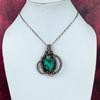 Malachite Gemstone Pendant Copper Wire Wrapped Pendant Designer Jewelry for mom