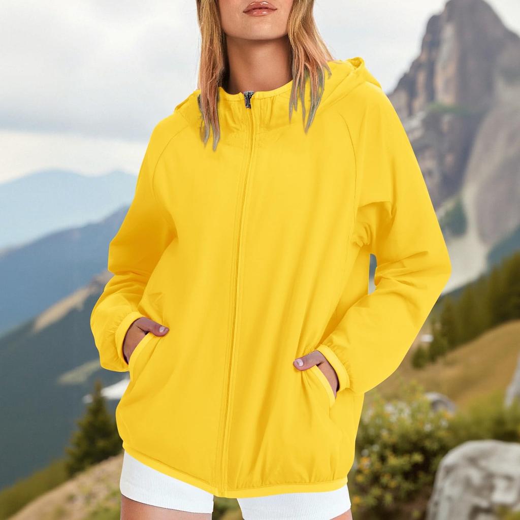 Women's Rain Jacket, Soft and Lightweight Full Zipper Sweatshirt Jacket