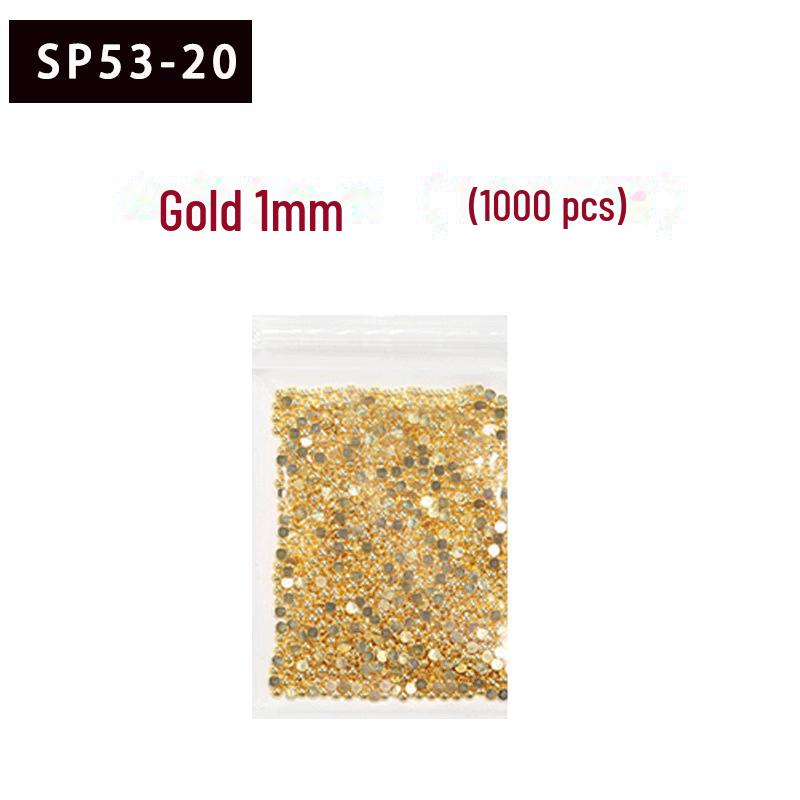 1000-Pack Gold & Silver Flat-Bottomed Steel Beads: Japanese Mini DIY Nail Art Rivets