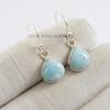Natürlicher Larimar Ohrring, Minimalistischer Ohrring, 925 Sterling Silber Tropfenform Ohrringe, Geschenk für Ehefrau, Ohrringe mit Geburtsstein März