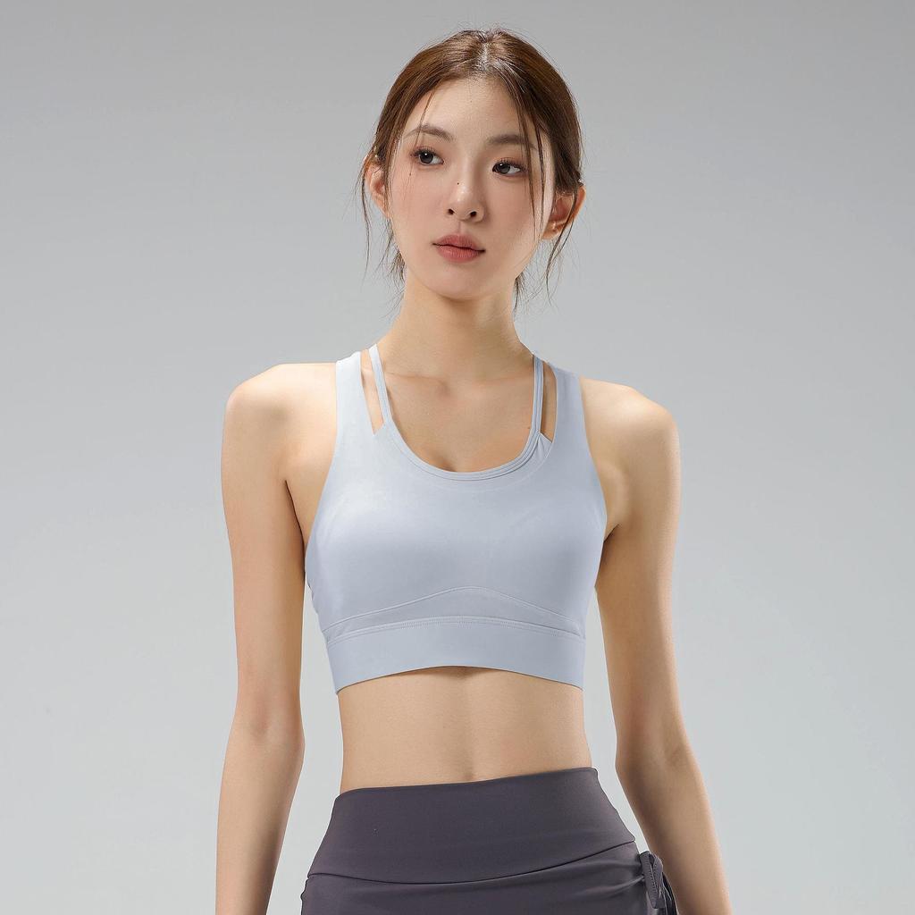 Women's High-Intensity Shockproof Workout Bra - Skin-Friendly, Beautiful Back Design for Pilates, Running, and Yoga.