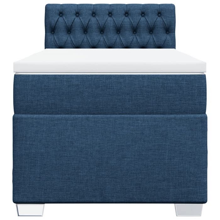 Maison Exclusive - Sommier à lattes de lit avec matelas Bleu 90x200 cm Tissu