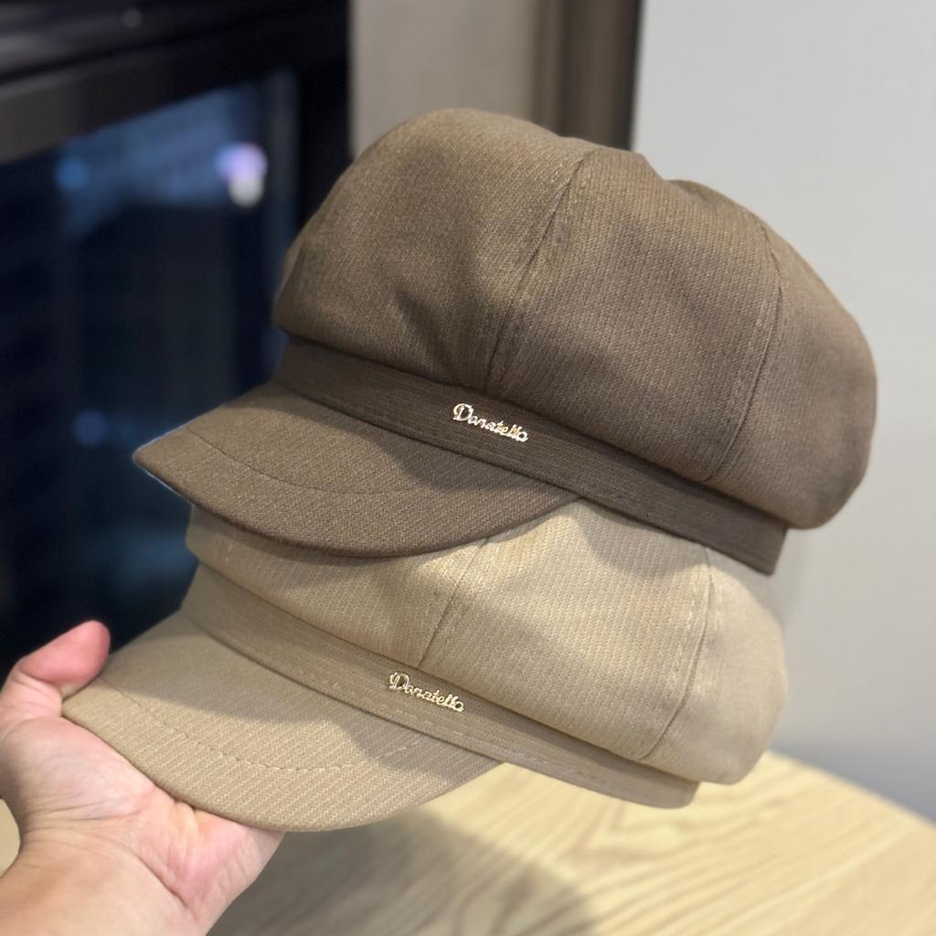 Black Beret Women's Autumn and Winter Face Showing Little Versatile Ins Octagonal Hat Literary Retro British Painter Hat Trend