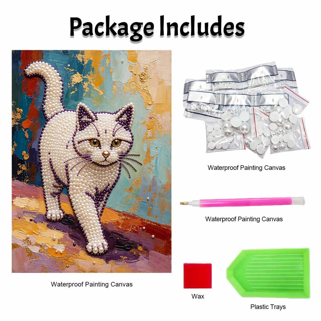 Animal series pearl painting cat diy handmade 5D highvalue hanging living room decoration painting