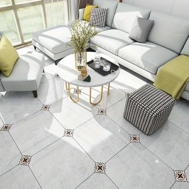 36PCS Bohemian Pattern Tile Diagonal Line Sticker, Self-adhesive Waterproof Living Room Dining Room Kitchen And Bathroom Floor Sticker