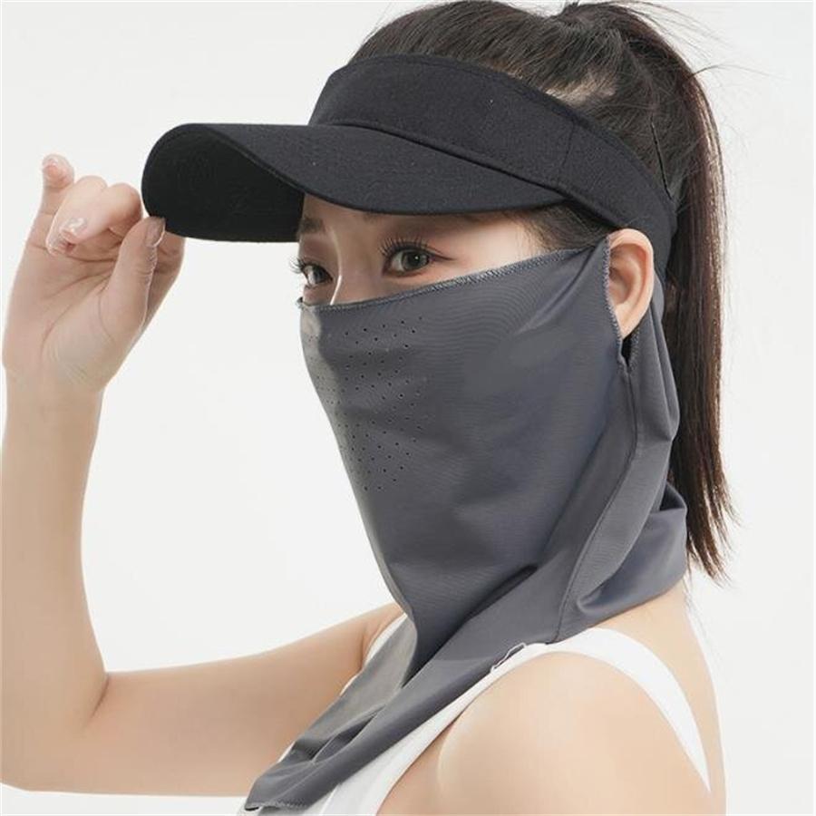 Ice Silk Sun Protection Face Neck Cover, UPF50+ UV Protection, Breathable Ear-Hanging Face Mask for Cycling, Golf, Driving, Outdoor Activities