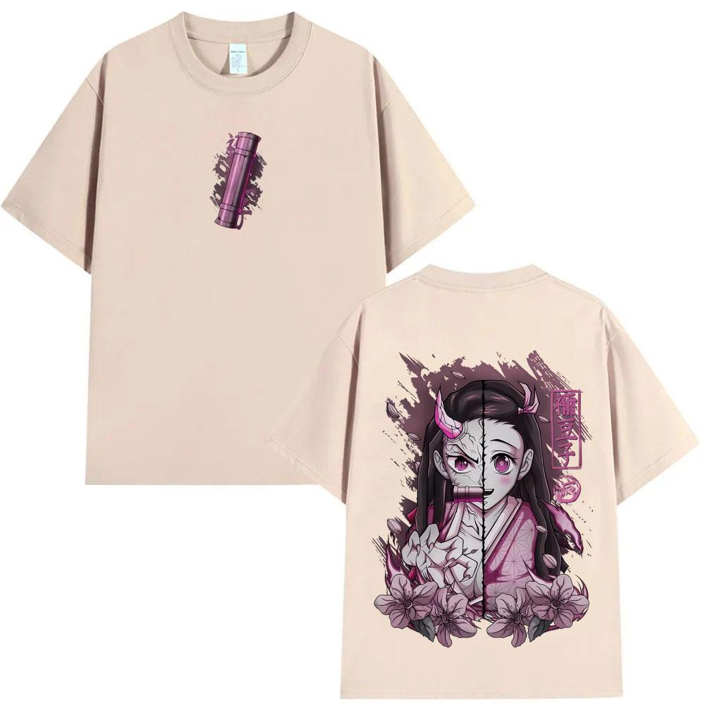 T-shirt Graphique Demon Slayer Kamado Nezuko Anime Hommes Femmes Casual Coton Oversize T-shirts Hommes Dessin Animé Manga Merch T-shirts