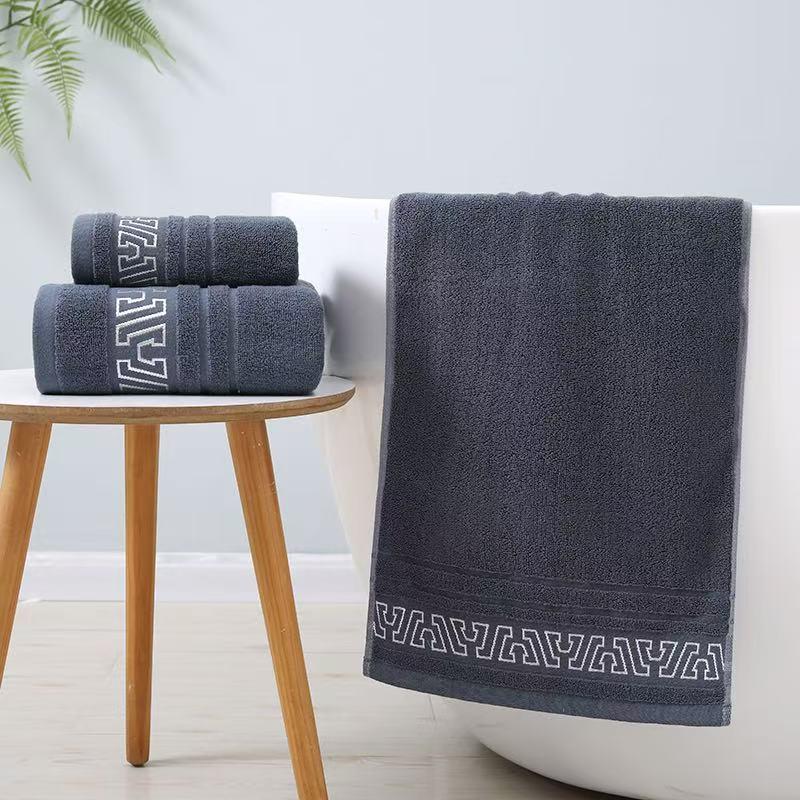 Geometrisches Helles Seiden-Baumwoll-Badetuch - Weiches, Verdicktes Gesichts- & Badetuch für Zuhause, Hotel oder Supermarktgebrauch