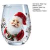 Cute Winter Beverage Cup Christmas Stemless Glass Cup, Santa Claus Decorative Drinking Glass, Holiday Party Souvenirs Transparent Water Mug