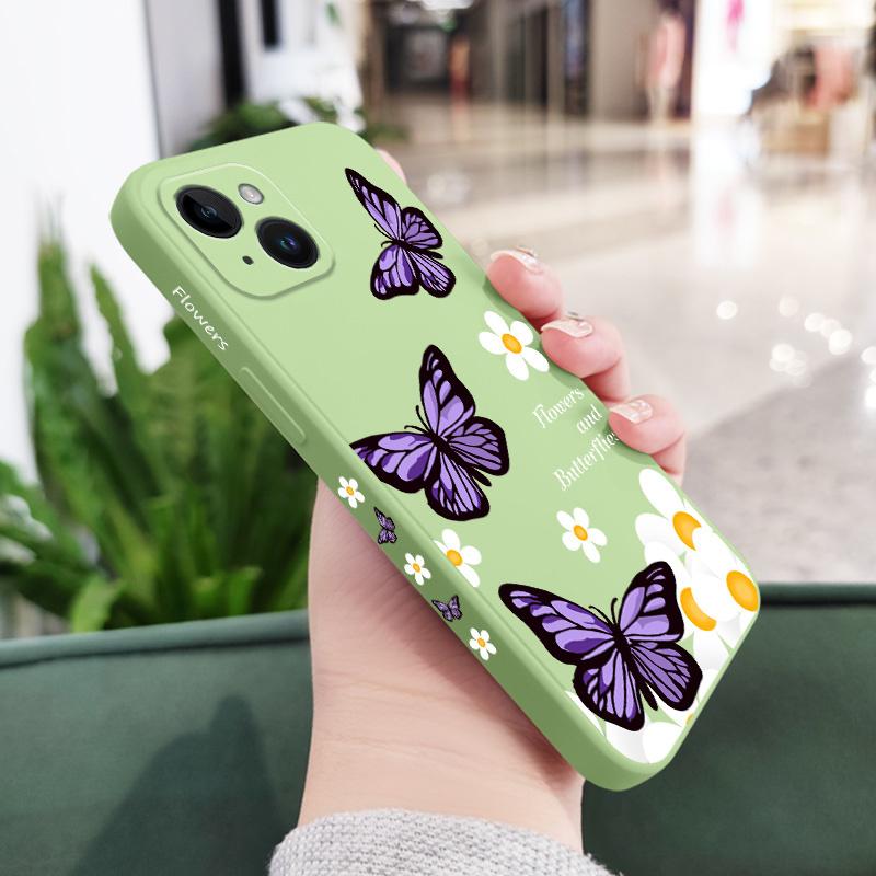Garden Butterflies Phone Case For iPhone 15 14 13 12 11 Plus Pro Max Mini X XR XS SE2020 8 7 6 6S Plus Cover