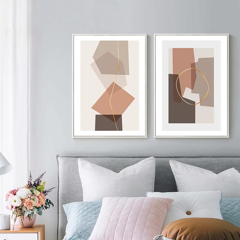 Abstract Geometry Line Color Block Posters And Prints Wall Art Canvas Painting Nordic Wall Pictures For Living Room Home Decor
