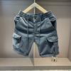Sommer-Cargo-Shorts für Herren, Lässige Mehrzwecktaschen, Lockere Stretch-Hosen aus reiner Baumwolle, Außenbekleidung