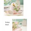 Bone China Tea Cup and Saucer 220ml Gold Rim Floral Bird Design for Home Gift