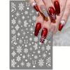4pcs Christmas Nail Stickers with Snowflake Patterns, 3D Self-adhesive Paper Suitable for DIY Nail Art Ladies During Holidays