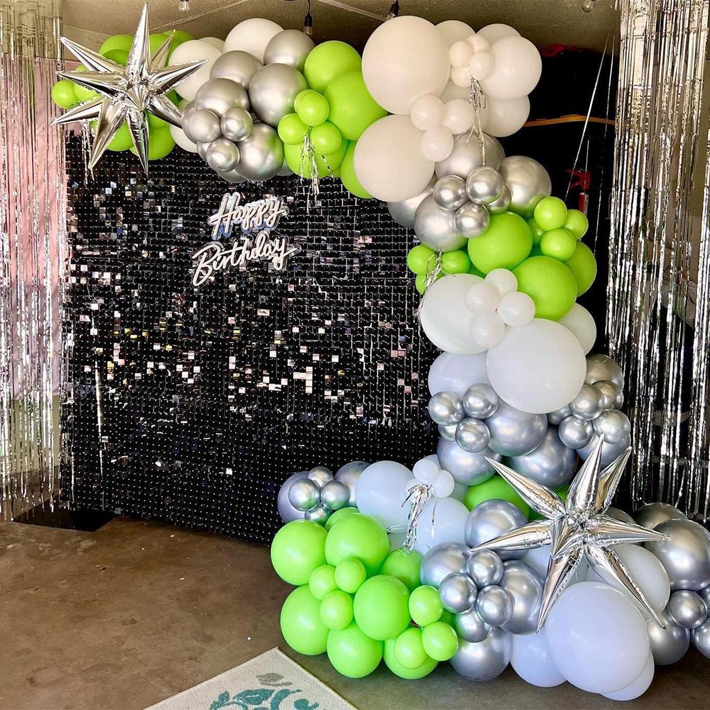 148Pcs Green Balloons Different Sizes Light Green Balloon  Baby Shower Birthday Balloons Jungle Dinosaur Theme Party Decorations