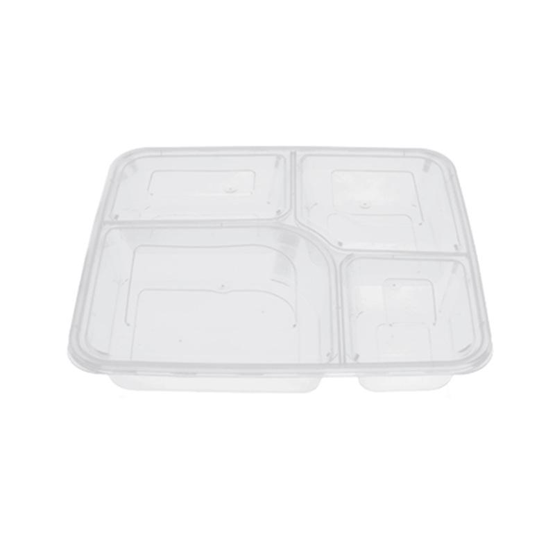 Disposable Thickened Food Container 3 4 5 Compartments with Lid for Canteen Business Meal Delivery