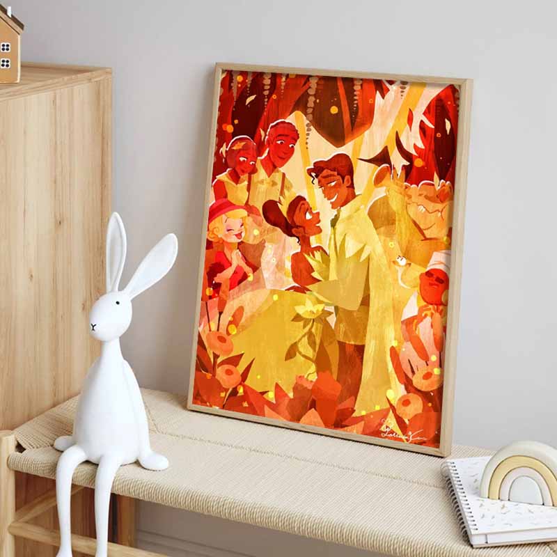 Disney 5D DIY Diamond Painting Tiana and Navin Wedding Illustration Embroidered Mosaic Cross Stitch Home Decor Gifts and Crafts
