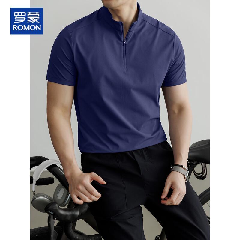 ROMON Men s Half-Zip Sun Protection Quick-Dry Polo Shirt 4XL