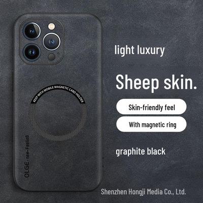 Etui magnetyczne z owczej skóry do iPhone'a 16 z funkcją ładowania bezprzewodowego i ochroną przed upadkiem dla Apple 15.