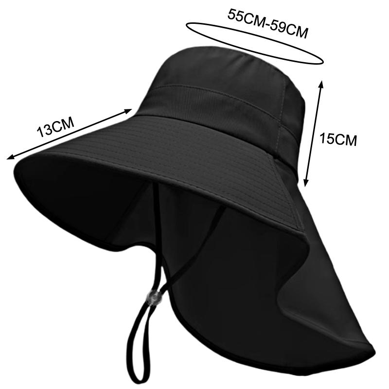 Shawl Sunscreen Cap Ponytail Travel Fisherman Hat Wide Brim Sun Hat With Neck Flap Outdoor Uv Anti Neck Protection Sun Visors