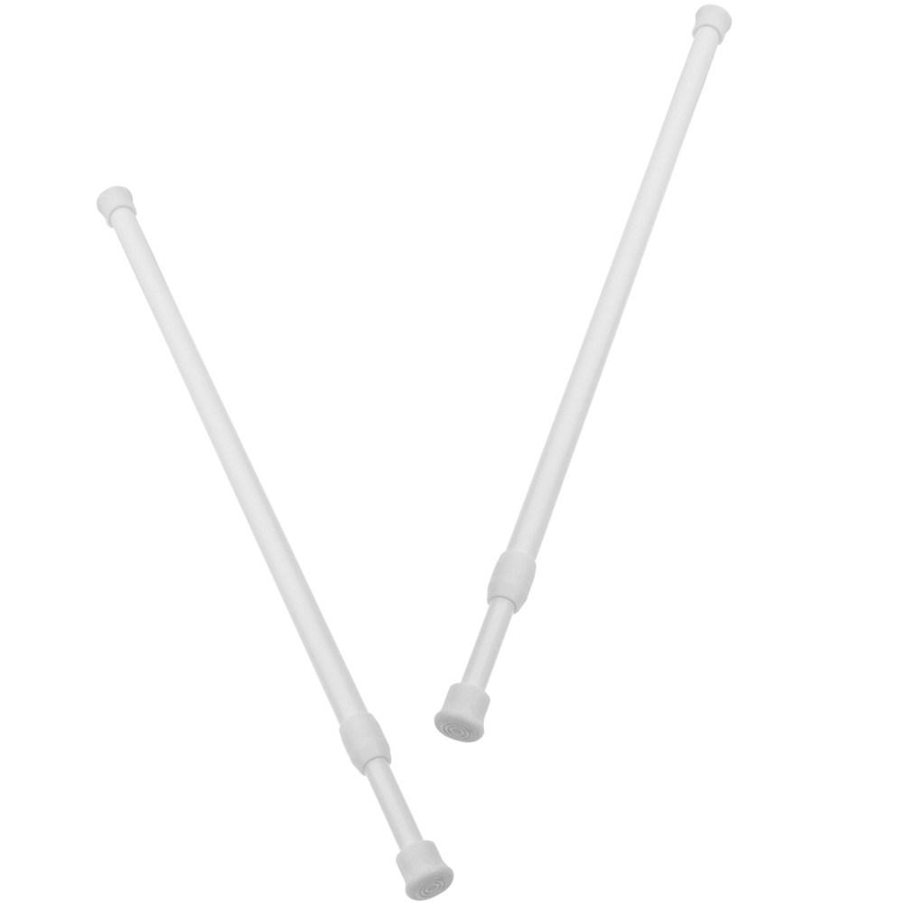 2Pcs Telescopic Window Curtain Rod Adjustable Tension Rod No-Drill Shower Clothes Drying Rail Curtain Rods Adjustable