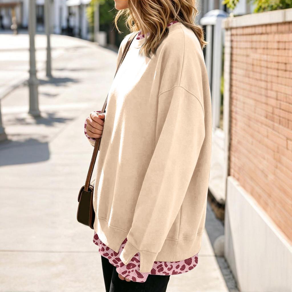 Damen Casual Pullover mit Aufdruck und Design, Langarm, Lockerer Schnitt