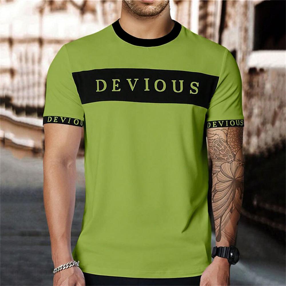 Men's printed T-shirts, loose oversized clothing, informal short sleeved tops, cool street T-shirts,
