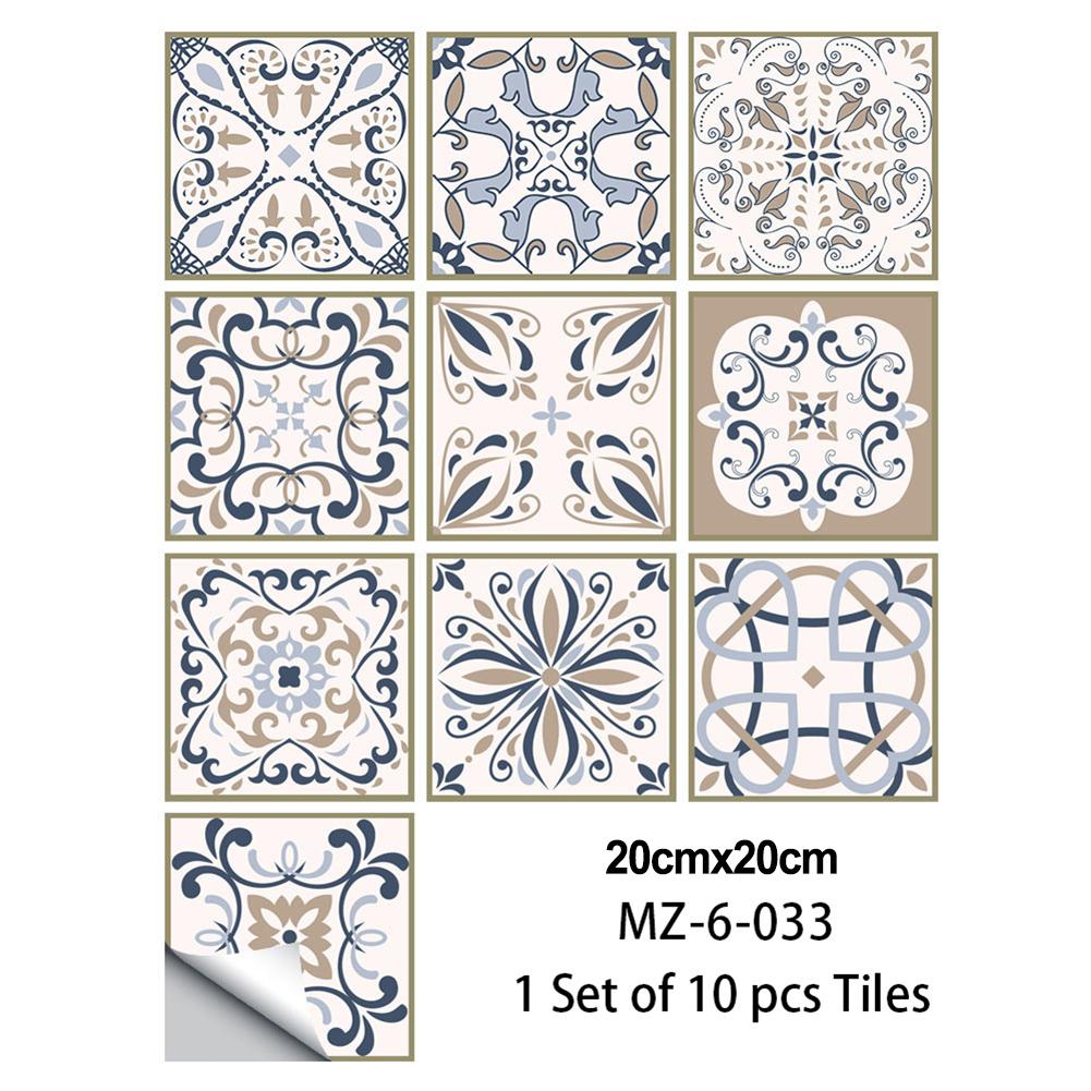 10PCS Mosaic Tile Stickers Stick Bathroom Kitchen Home Wall Floor Self-adhesive Waterproof Wallpapers For Home Bathroom Decor