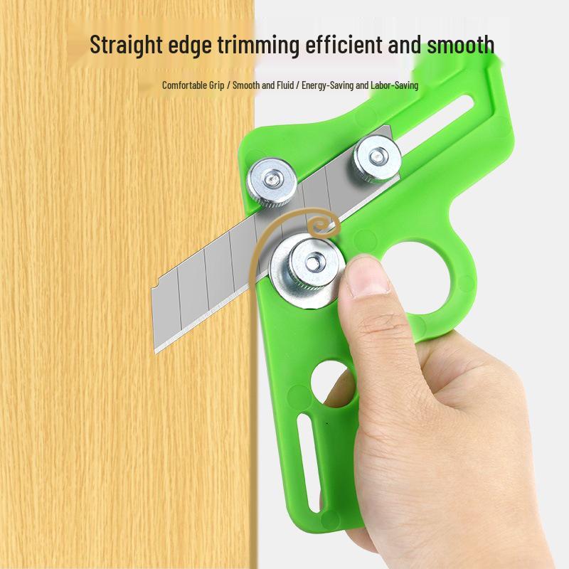 Right-Angle Woodworking Edge Trimming Knife with Curved Blade for Flush and Chamfer Edge Banding