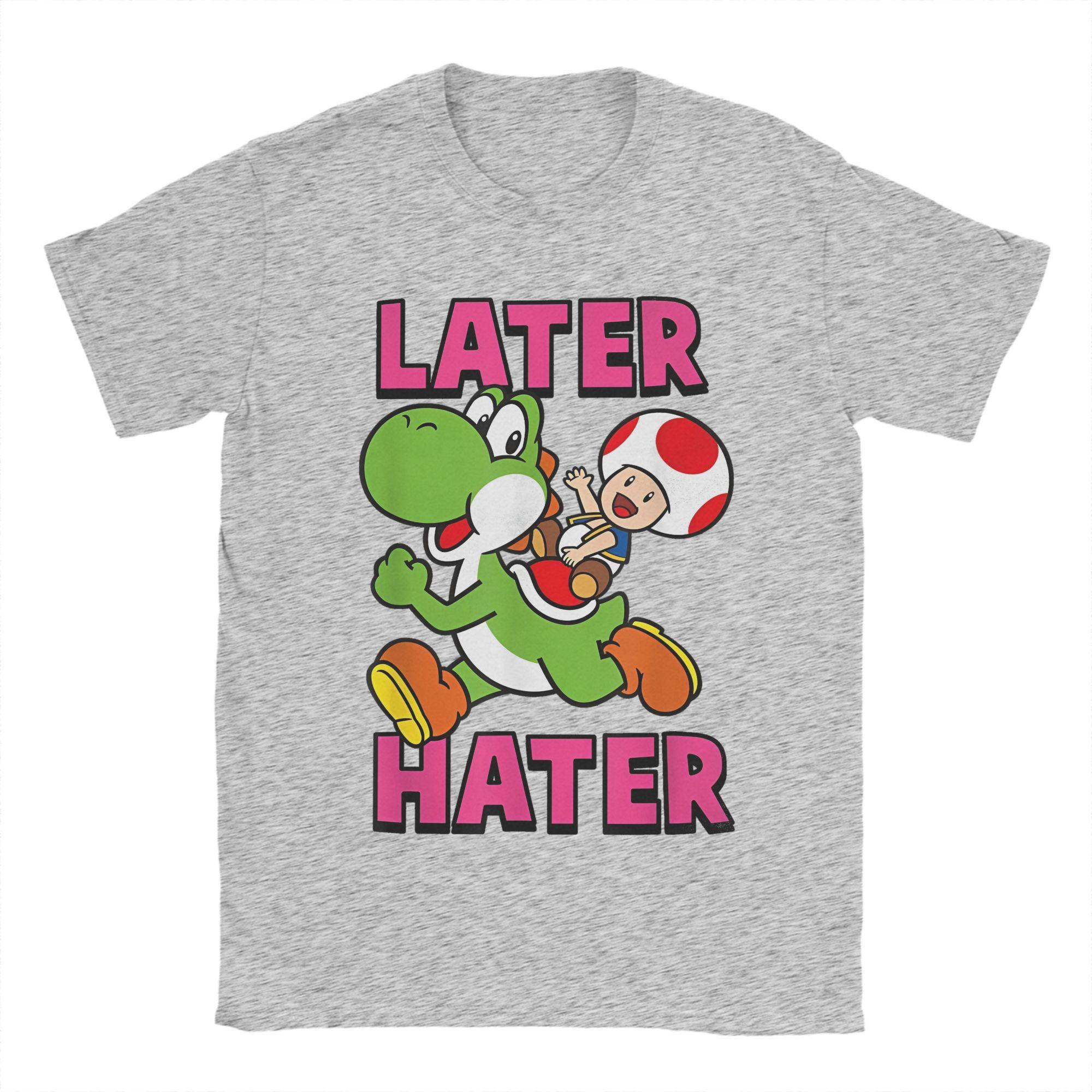 

Miniso Super Mario Yoshi Toad Later Hater T Shirts Men Women Cotton Funny TShirts Round Neck Game Anime Tee Shirt Clothing Gift M