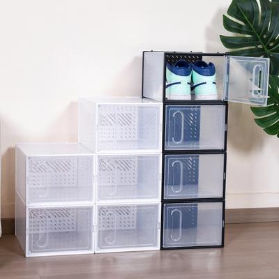 Transparent Shoe Box Stackable Design High Strength Large Capacity Dustproof Clear Shoe Organizer Magnetic Storage Bin