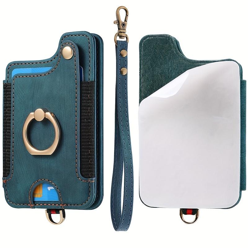 Multifunctional PU Leather Wallet 5-Card Universal Phone Bag Anti-Theft RFID Block Adhesive Secure Magnetic Closure Photo Slot