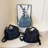 Solid Color Denim Trendy Shoulder Bag for 2026 High Quality Fashi Zipper Large Capacity Versatile Women's Crossbody Bag