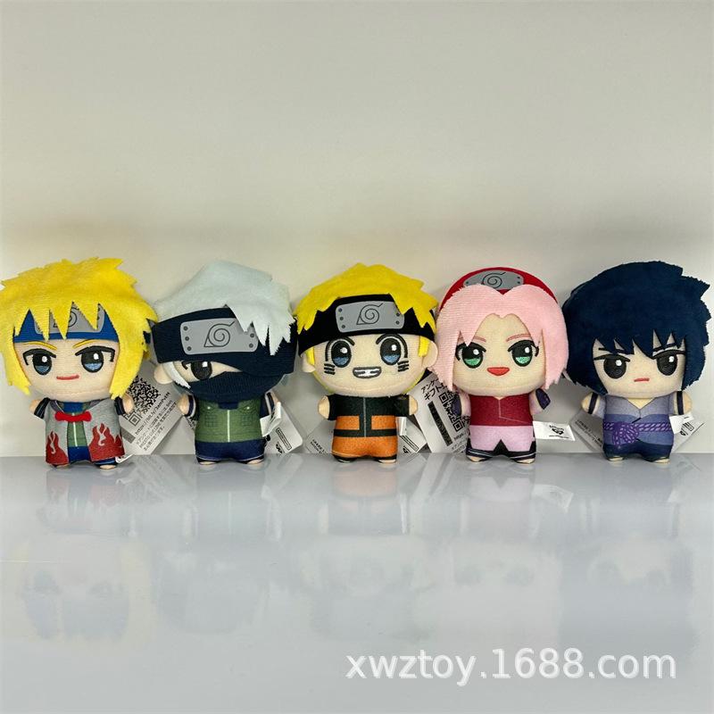 Naruto 10Cm Shippuden Anime Peripherals Plush Toy Keychain Naruto Cartoon Kakashi Gaara Cotton Doll Key RingBag Hanger Ornament
