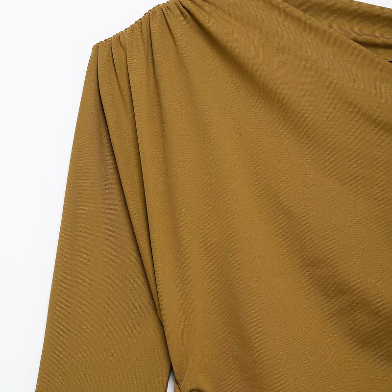 Kaslead New Arrival Women's Clothing Fashion Style Fashion All-Match Nylon Asymmetric Minimalist Tops 1026164