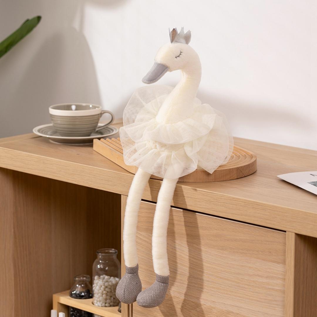 40/60Cm Mooie Wit&Roze Kleur Rok Zwaan Pluche Speelgoed Schattig Cartoon Zacht Kussen Opgezette Zwaan Pop Meisjes Verjaardagscadeaus Huis Dec 40cm
