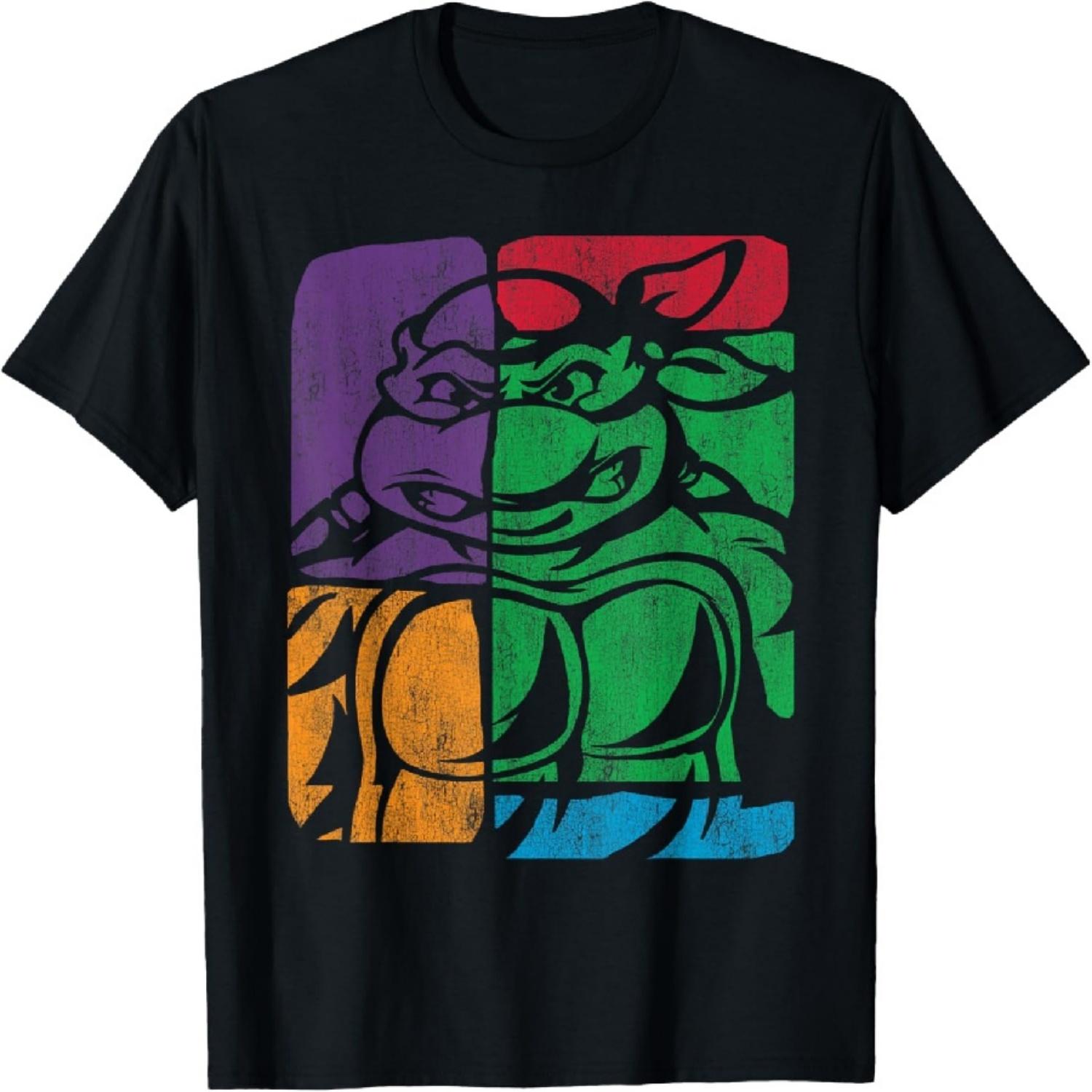 

Retro TMNT Turtle Color Collage T-Shirt T-Shirt XXXXXL чорний