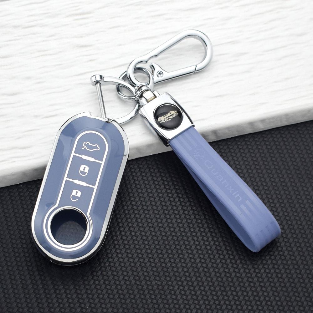 Car Key Case for FIAT Panda 500 Punto Ducato Lancia Musa Citroen Jumper Peugeot Boxer TPU Flip Cover Keychain Auto Accessories