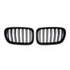 All Black Single Line Style Front Bumper Grilles For BMW X3 F25 2010-2013 Silver Diamonds Style Racing Double Slat Grills