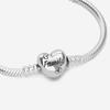 Pandora Moments Family Tree Heart Clasp Snake Chain Bracelet Women Bracelet Silver 598827C01