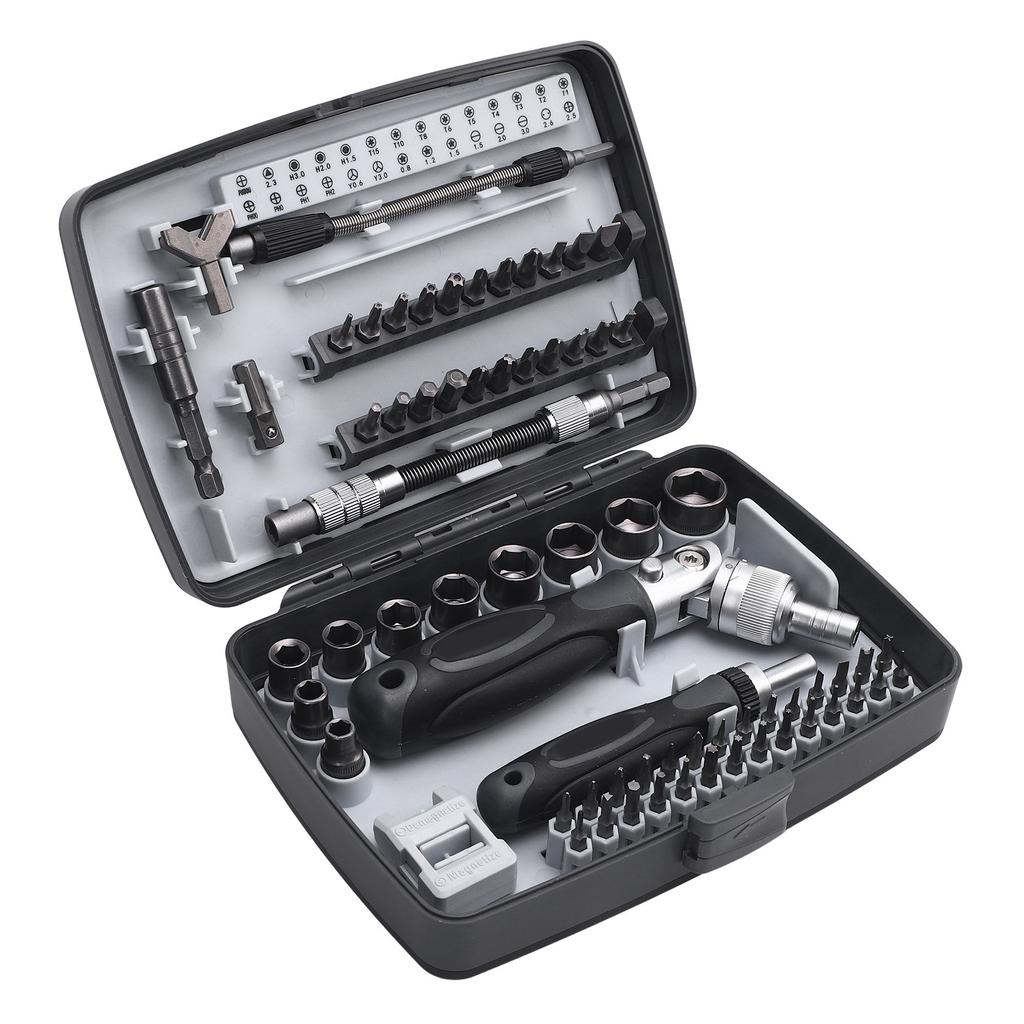 Ratschenschraubendreher-Set 68 in 1 Ergonomischer und 180 Grad drehbarer Griff Präzise Bohrer Ratsche Schraubendreher