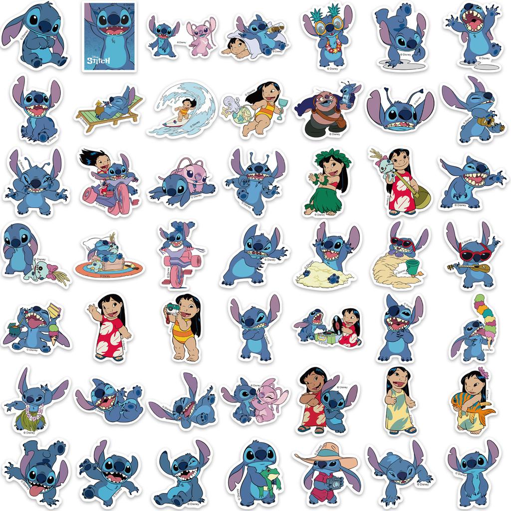 50/100/150pcs Disney Lilo Stitch Movie Stickers DIY Scrapbook Phone Guitar Laptop Suitcase Waterproof Decals Sticker Kids Toys
