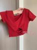 Elegant Summer Women's Short-Sleeve T-Shirt with Open Back and Chest Pads
