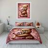Cartoon Bears Hugging Warmly Printed Duvet Cover Set1 Duvet Cover+2 Pillowcasemulti Size Bedroom Bedding Decor Luxury Gifts