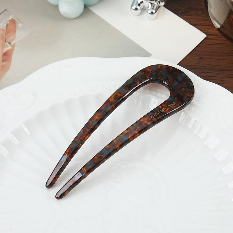 U-Shaped Hairpin Female High-End Sense Antique New Chinese Disc Hair Hairpin Headgear Simple Modern Daily Hairpin
