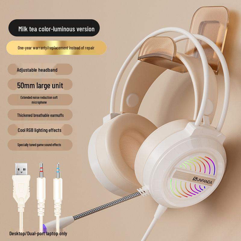 Wired USB Gaming Headset with Microphone for PC and Laptop