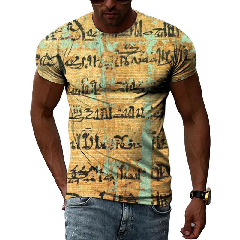 Ancient Egyptian Civilization 3D Printing Summer Hot Sale Retro Literature And Art Men’s-Women Short-Sleeved Round Neck T-shirt