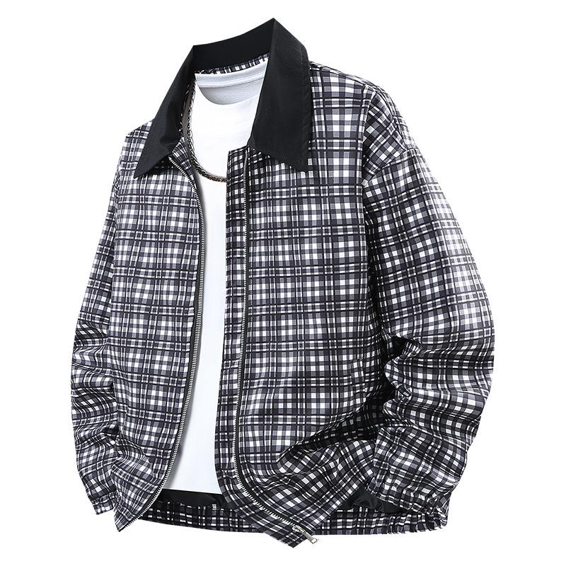 Vintage Jacket, Plaid Loose Top for Men