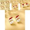 Festive Christmas Cartoon Alloy Earrings Charming Santa And Reindeer Design