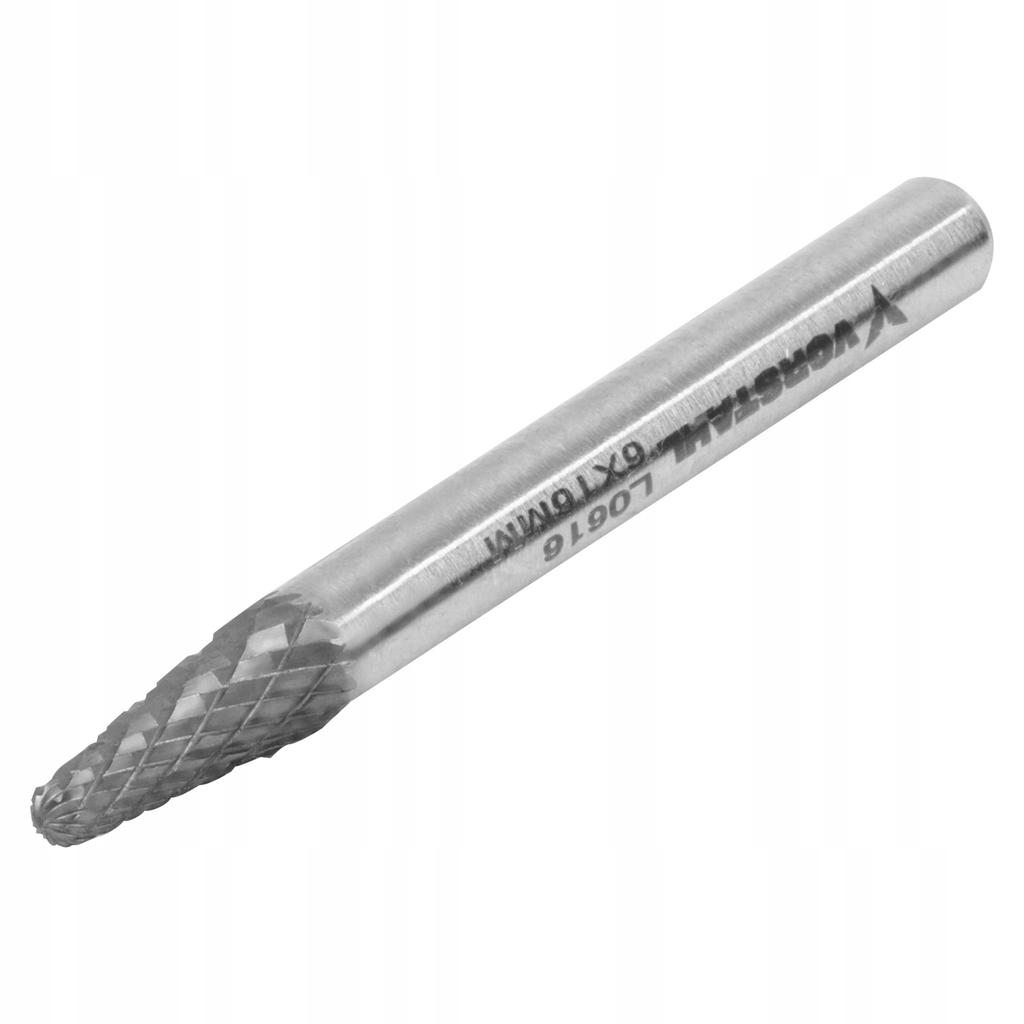 YG8 High-speed Carbide Milling Cutter, Conical, Rounded, 6x16mm, FI 6mm, Vorstahl
